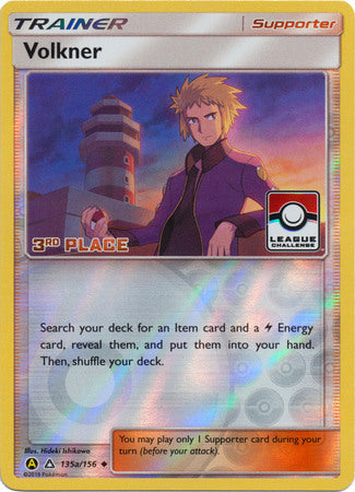 Volkner (135a/156) (League Challenge 3rd Place) [Sun & Moon: Ultra Prism] Pokémon