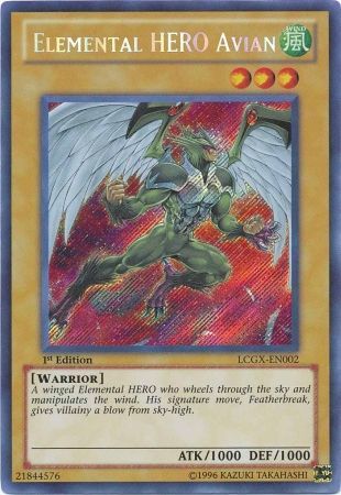 Elemental HERO Avian (Alternate Art) [LCGX-EN002] Secret Rare Yu-Gi-Oh!