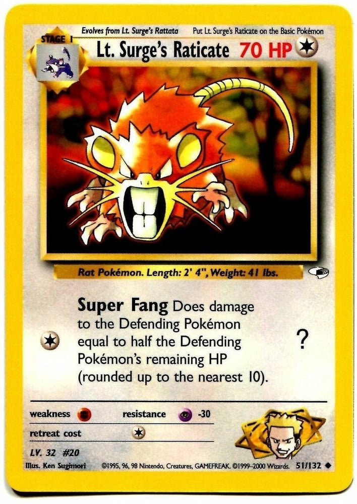 Lt. Surge's Raticate (51/132) [Gym Heroes Unlimited] Pokémon