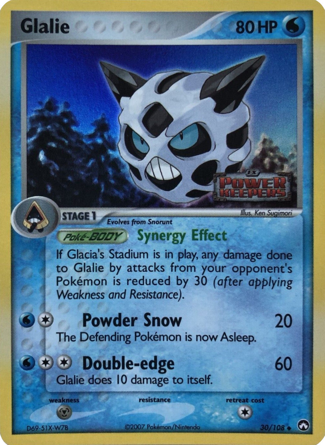 Glalie (30/108) (Stamped) [EX: Power Keepers]