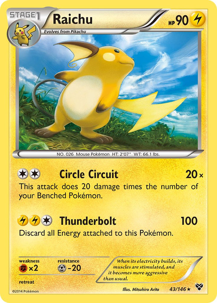 Raichu (43/146) (Cosmos Holo) (Blister Exclusive) [XY: Base Set] Pokémon