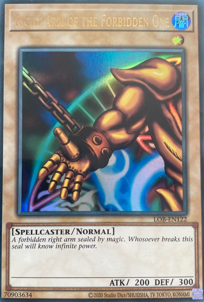 Right Arm of the Forbidden One (25th Anniversary) [LOB-EN122] Ultra Rare Yu-Gi-Oh!