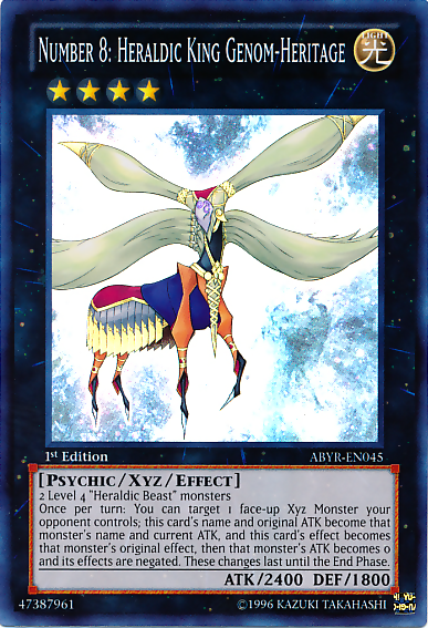 Number 8: Heraldic King Genom-Heritage [ABYR-EN045] Super Rare Yu-Gi-Oh!