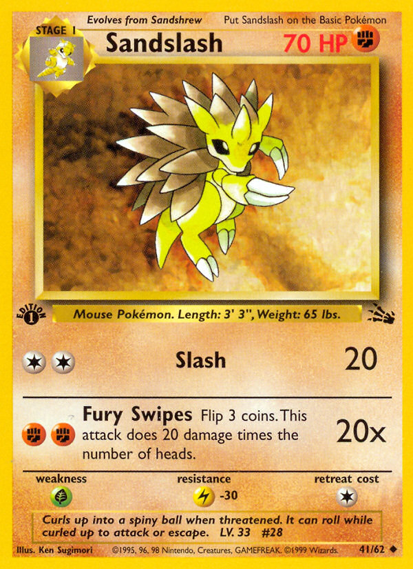 Sandslash (41/62) [Fossil 1st Edition] Pokémon