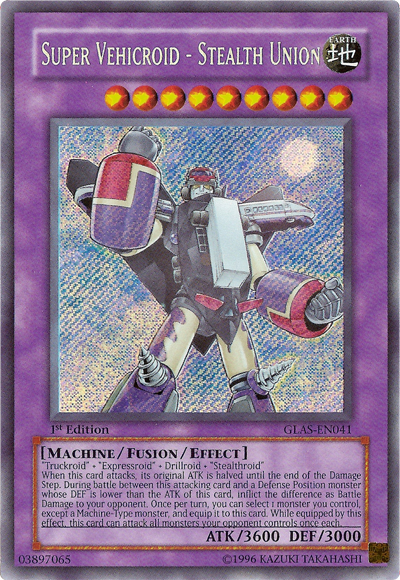 Super Vehicroid - Stealth Union [GLAS-EN041] Secret Rare Yu-Gi-Oh!