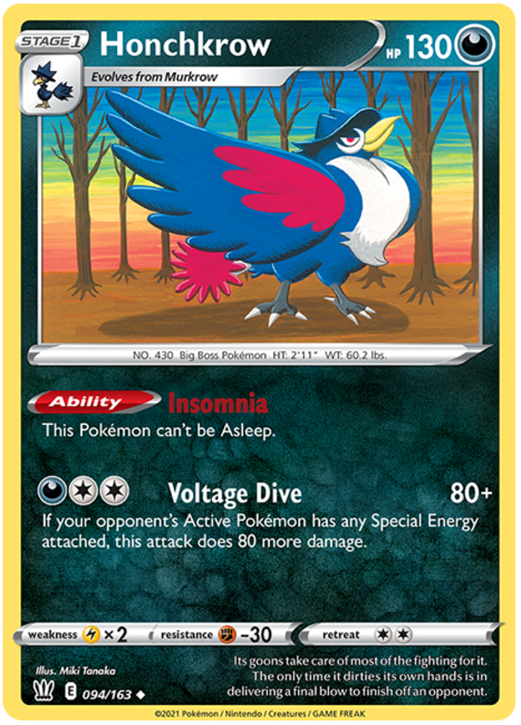 Honchkrow (094/163) [Sword & Shield: Battle Styles] Pokémon