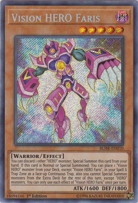 Vision Hero Faris [BLHR-EN010] Secret Rare Yu-Gi-Oh!