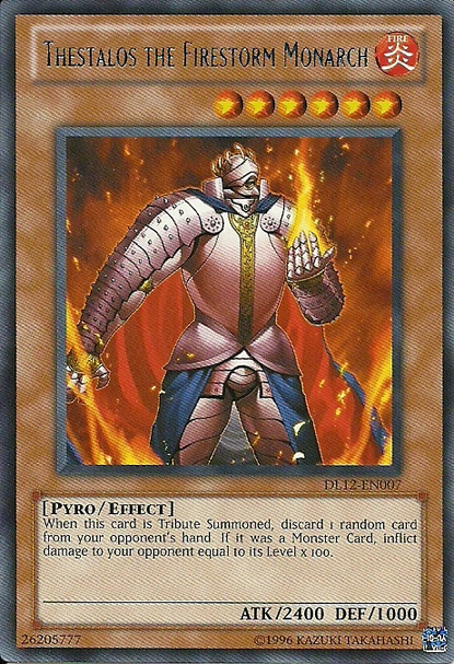 Thestalos the Firestorm Monarch (Blue) [DL12-EN007] Rare Yu-Gi-Oh!