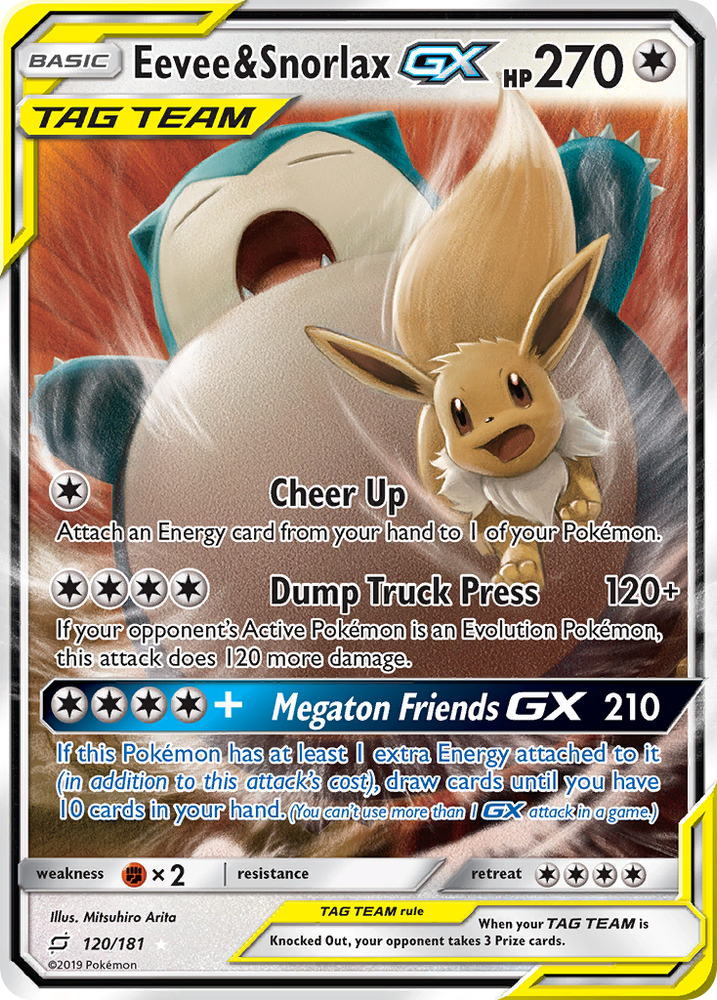 Eevee & Snorlax GX (120/181) [Sun & Moon: Team Up] Pokémon