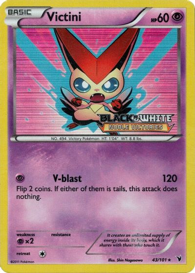 Victini (43/101) (Prerelease Promo) [Black & White: Black Star Promos] Pokémon