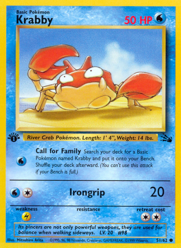 Krabby (51/62) [Fossil 1st Edition] Pokémon