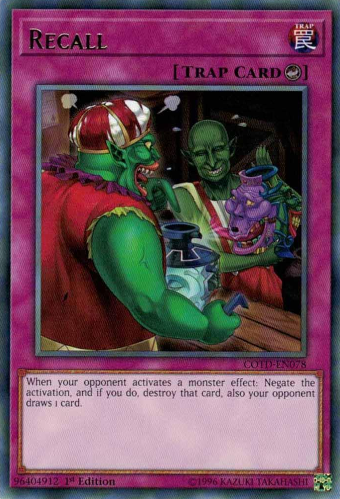 Recall [COTD-EN078] Rare Yu-Gi-Oh!