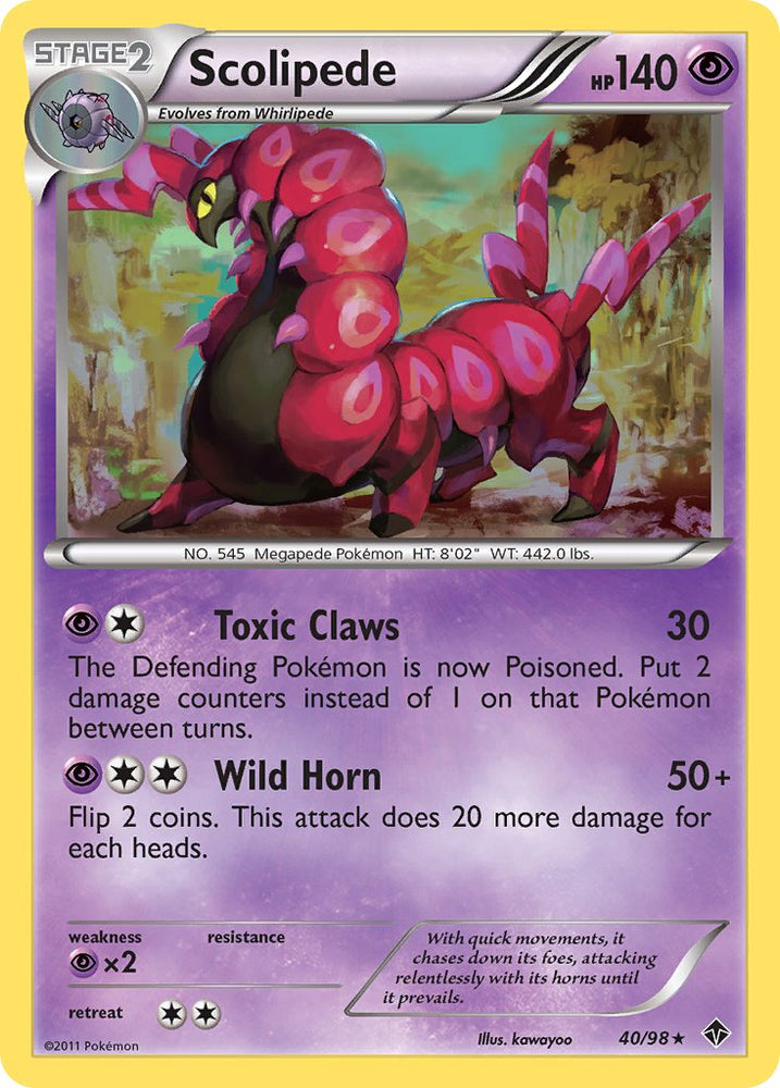 Scolipede (40/98) (Theme Deck Exclusive) [Black & White: Emerging Powers] Pokémon