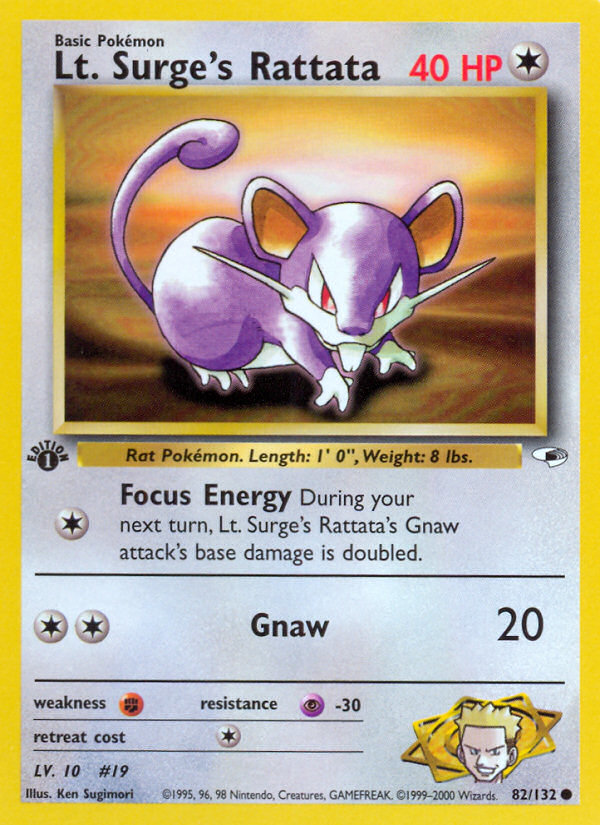 Lt. Surge's Rattata (82/132) [Gym Heroes 1st Edition] Pokémon