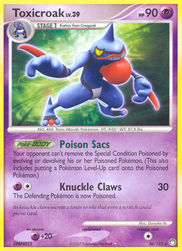 Toxicroak (36/123) [Diamond & Pearl: Mysterious Treasures] Pokémon