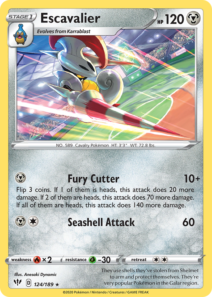 Escavalier (124/189) [Sword & Shield: Darkness Ablaze] Pokémon