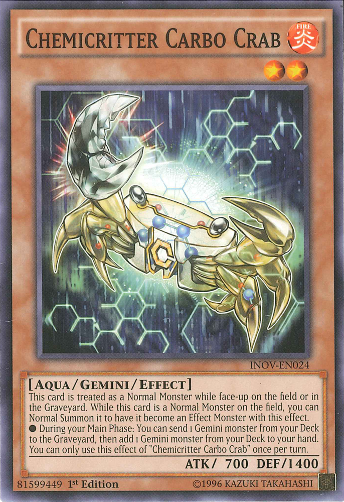 Chemicritter Carbo Crab [INOV-EN024] Common Yu-Gi-Oh!