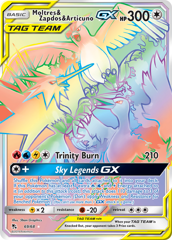 Moltres & Zapdos & Articuno GX (69/68) [Sun & Moon: Hidden Fates] Pokémon