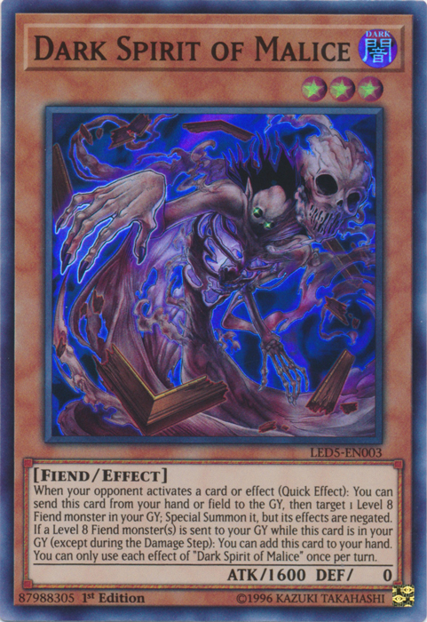 Dark Spirit of Malice [LED5-EN003] Super Rare Yu-Gi-Oh!