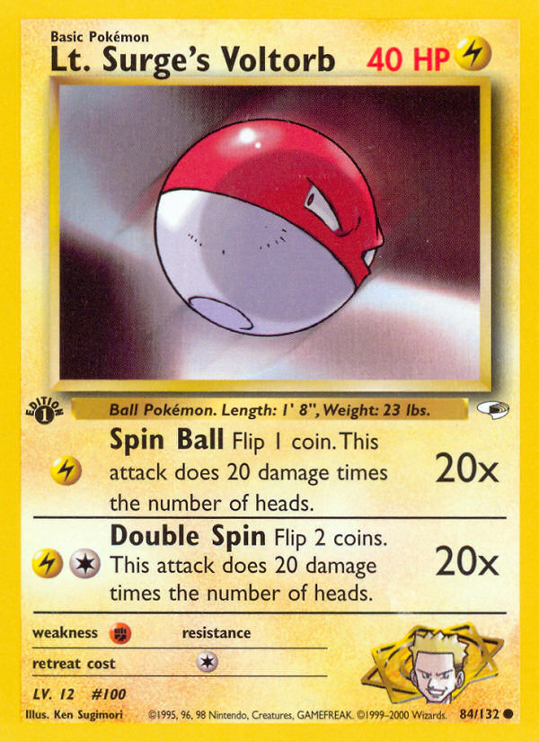 Lt. Surge's Voltorb (84/132) [Gym Heroes 1st Edition] Pokémon