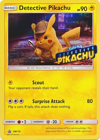 Detective Pikachu (SM170) (Detective Pikachu Stamped) [Sun & Moon: Black Star Promos] Pokémon