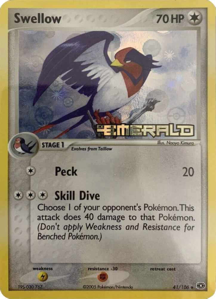 Swellow (41/106) (Stamped) [EX: Emerald] Pokémon