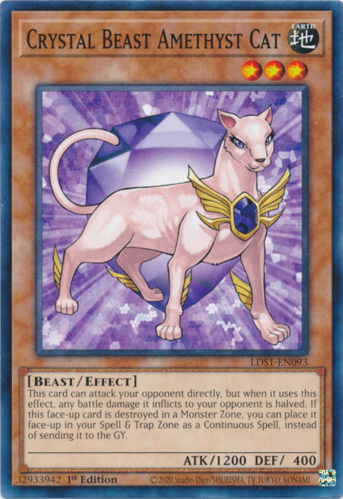 Crystal Beast Amethyst Cat [LDS1-EN093] Common Yu-Gi-Oh!