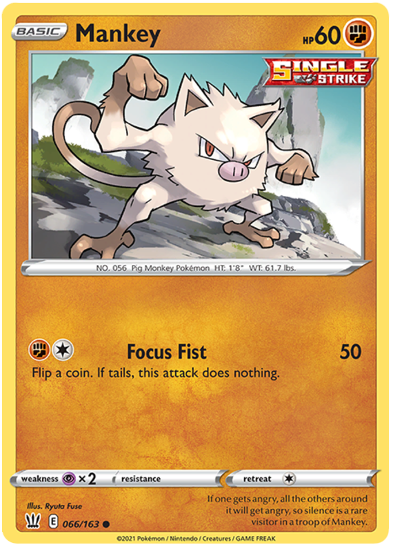 Mankey (066/163) [Sword & Shield: Battle Styles] Pokémon