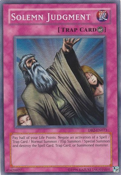 Solemn Judgment [DB2-EN073] Super Rare Yu-Gi-Oh!