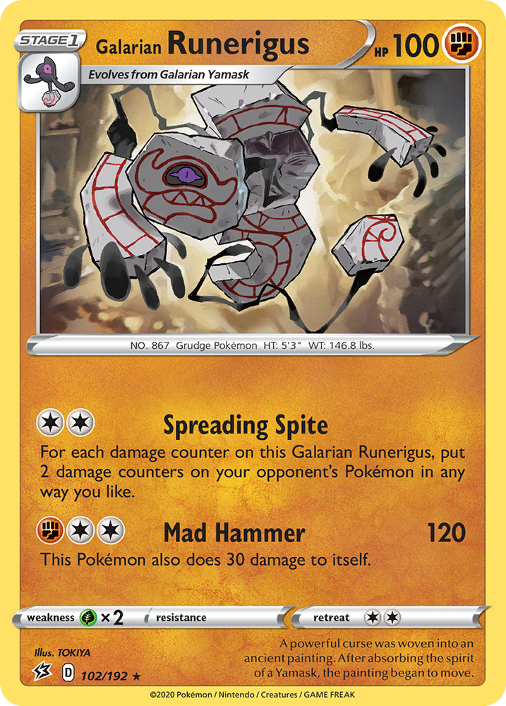 Galarian Runerigus (102/192) [Sword & Shield: Rebel Clash] Pokémon