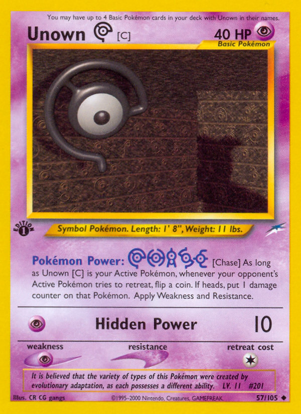 Unown [C] (57/105) [Neo Destiny 1st Edition] Pokémon