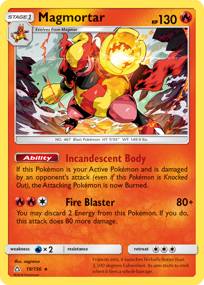 Magmortar (19/156) [Sun & Moon: Ultra Prism] Pokémon