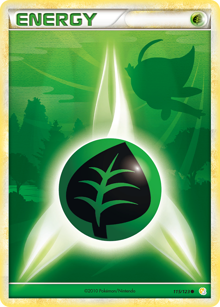 Grass Energy (115/123) [HeartGold & SoulSilver: Base Set] Pokémon