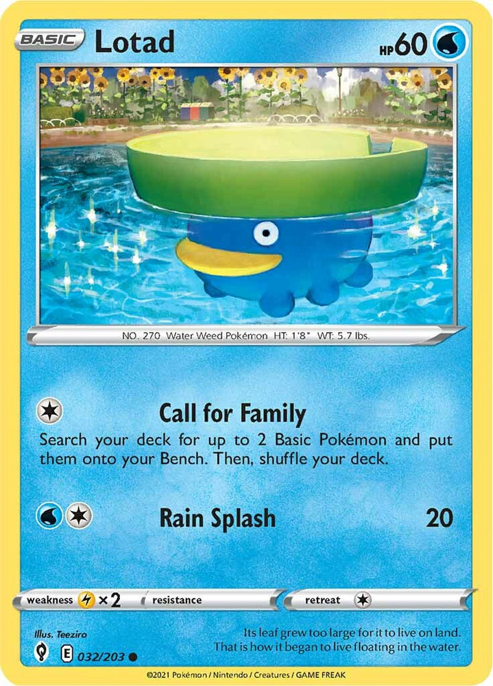Lotad (032/203) [Sword & Shield: Evolving Skies] Pokémon