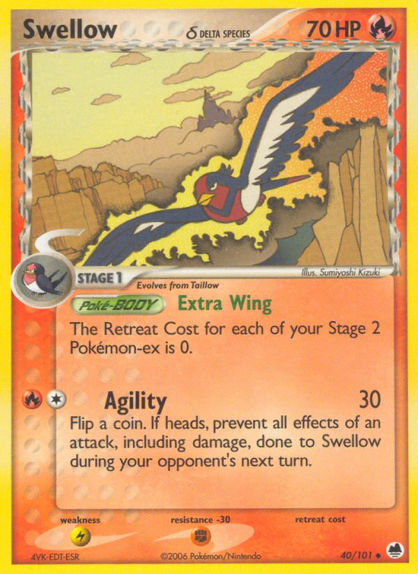 Swellow (40/101) (Delta Species) [EX: Dragon Frontiers] Pokémon