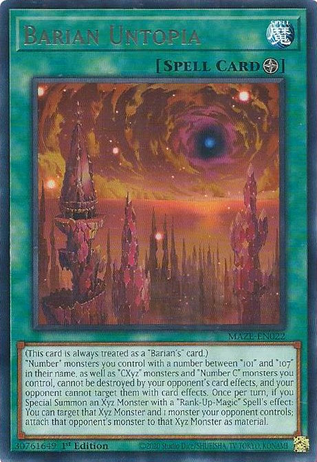 Barian Untopia [MAZE-EN022] Rare Yu-Gi-Oh!