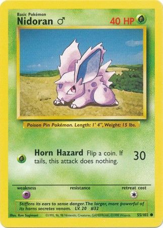 Nidoran (55/102) (Male) [Base Set Unlimited] Pokémon
