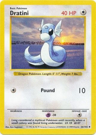 Dratini (26/102) [Base Set Shadowless Unlimited] Pokémon