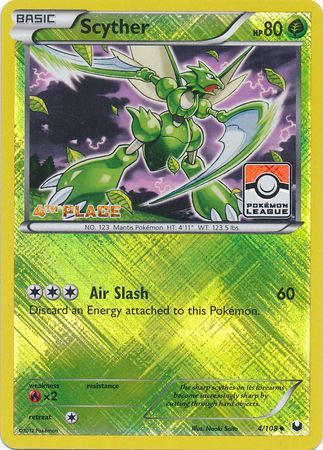 Scyther (4/108) (League Promo 4th Place) [Black & White: Dark Explorers] Pokémon