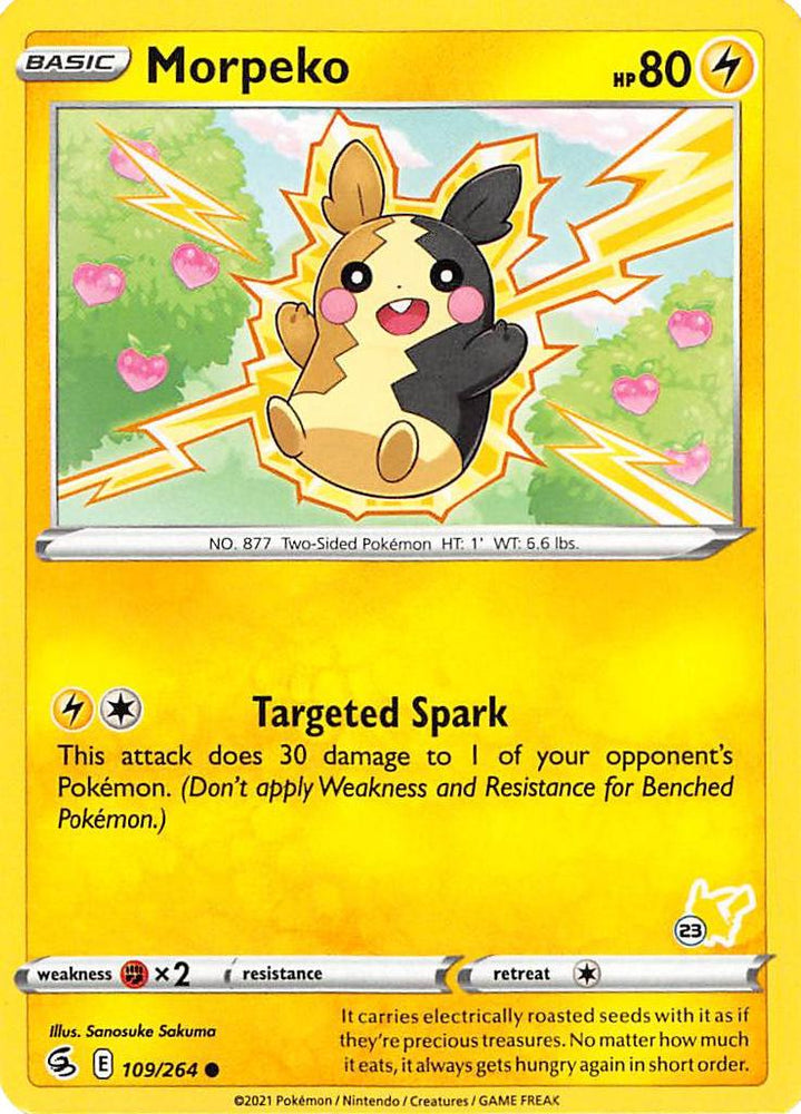 Morpeko (109/264) (Pikachu Stamp #23) [Battle Academy 2022] Pokémon