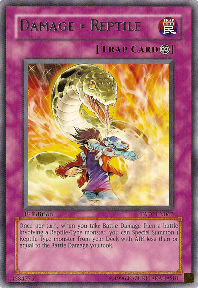 Damage = Reptile [TAEV-EN067] Rare Yu-Gi-Oh!