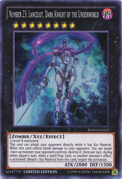 Number 23: Lancelot, Dark Knight of the Underworld [BOSH-ENSE2] Super Rare Yu-Gi-Oh!