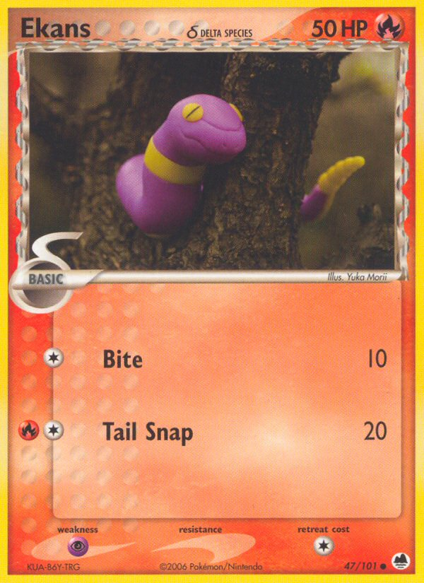 Ekans (47/101) (Delta Species) [EX: Dragon Frontiers] Pokémon