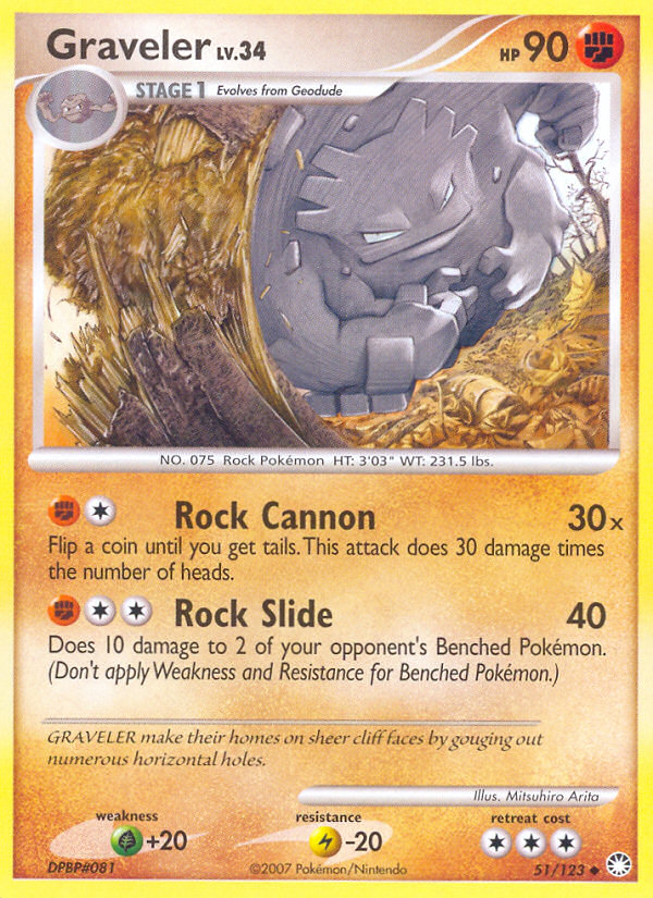 Graveler (51/123) [Diamond & Pearl: Mysterious Treasures] Pokémon