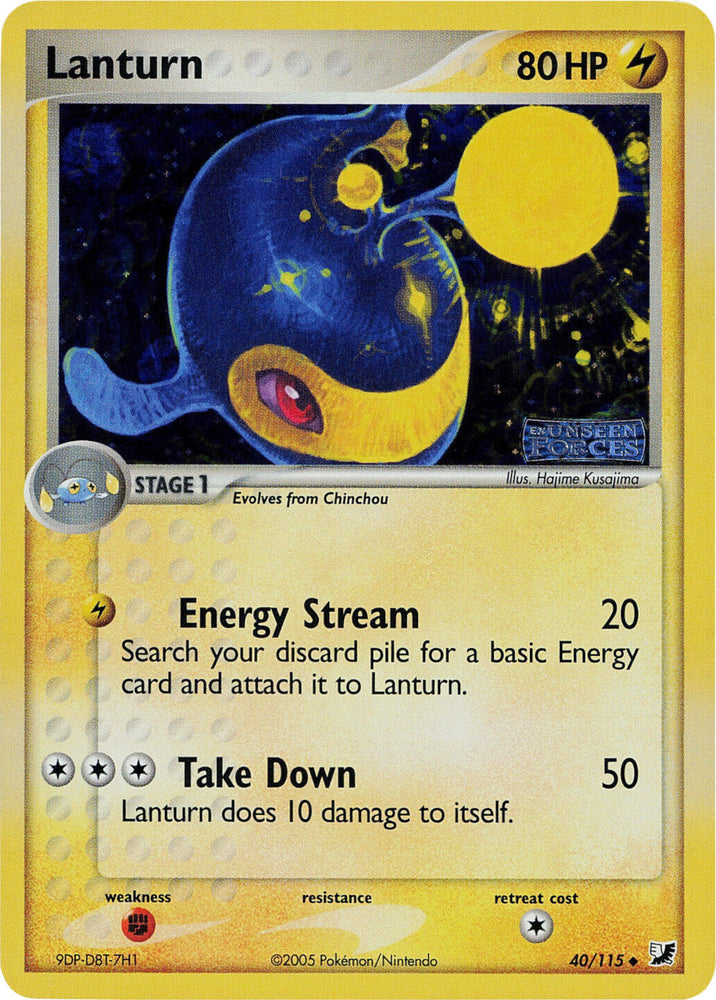 Lanturn (40/115) (Stamped) [EX: Unseen Forces] Pokémon