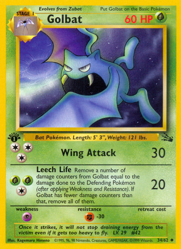 Golbat (34/62) [Fossil 1st Edition] Pokémon