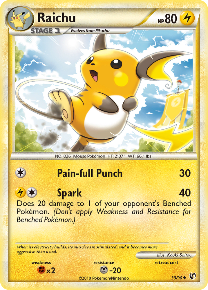 Raichu (33/90) [HeartGold & SoulSilver: Undaunted] Pokémon