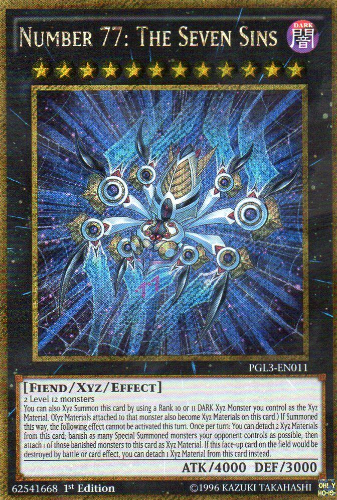 Number 77: The Seven Sins [PGL3-EN011] Gold Secret Rare Yu-Gi-Oh!