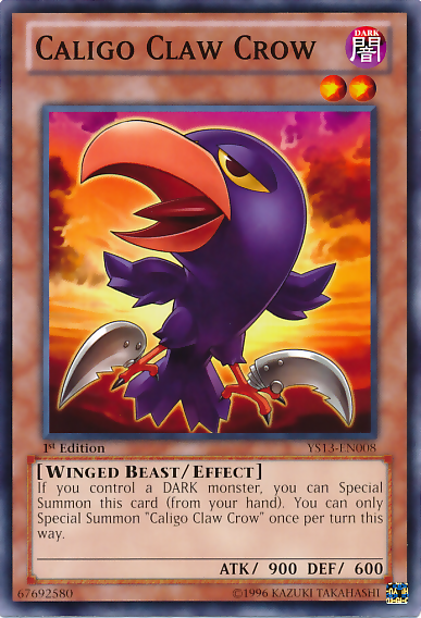 Caligo Claw Crow [YS13-EN008] Common Yu-Gi-Oh!