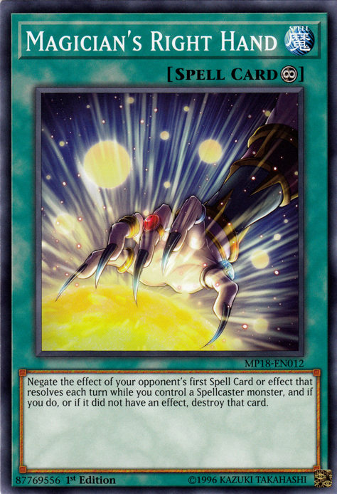 Magician's Right Hand [MP18-EN012] Common Yu-Gi-Oh!